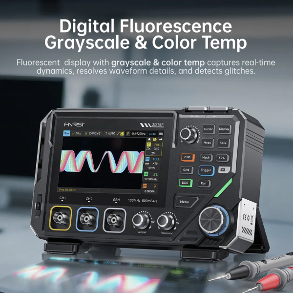 Фото - FNIRSI 2D15P, 2щупи (цифровий мультиметр / портативний осцилограф 100 МГц*2 / генератор сигналів / smart професійний тестер), розширена комплектація