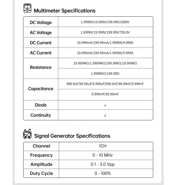 Фото - FNIRSI 2D15P, 2щупи (цифровий мультиметр / портативний осцилограф 100 МГц*2 / генератор сигналів / smart професійний тестер), розширена комплектація