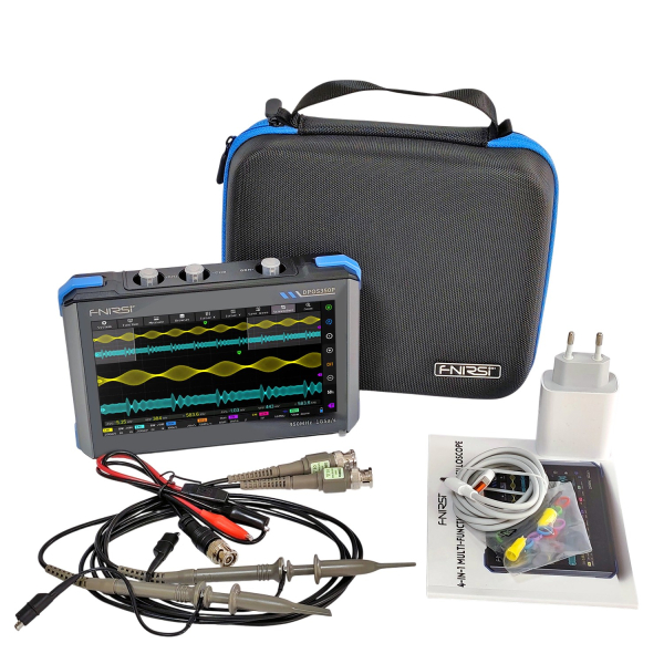 Фото - FNIRSI DPOS350P 4-в-1, 2 щупи, 350MHz*2 планшетний осцилограф / генератор сигналів / аналізатор спектру / аналізатор частотної характеристики, розширена комплектація