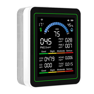 Фото - Монітор якості довкілля Z N-MT13W білий, AQI, CO2, CO, PM2.5, PM10, PM0.3, температура, вологість, HCHO, TVOC, WiFi Tuya, історія вимірювань
