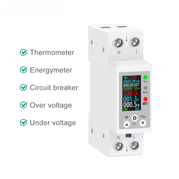 Фото - Счетчик электроэнергии 1ф 63А WiFi Smart MINI с размыкателем цветной дисплей