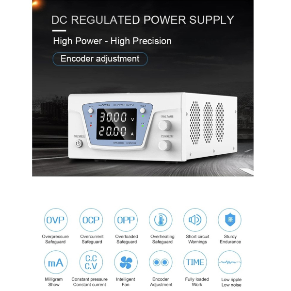 Фото - Блок живлення лабораторний KPS3020D 600Ватт (0-30Вольт х 0-20Ампер)