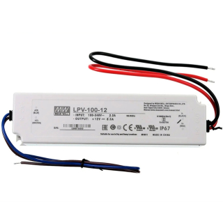 Фото - Блок живлення Mean Well LPV-100-12 оригінал (12VDC, 100W), IP67