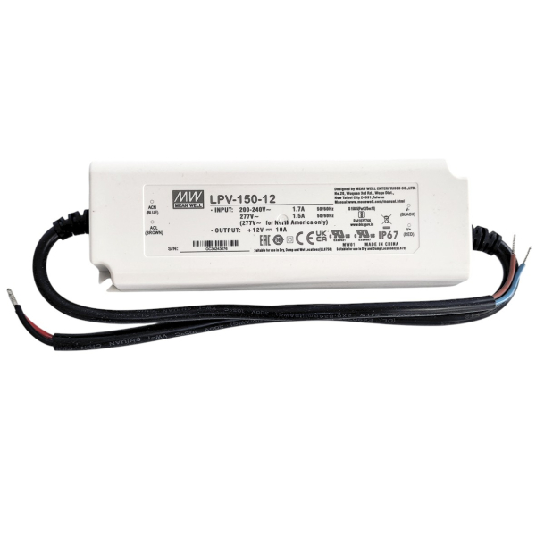 Фото - Блок живлення Mean Well LPV-150-12 оригінал (12VDC, 150W), IP67