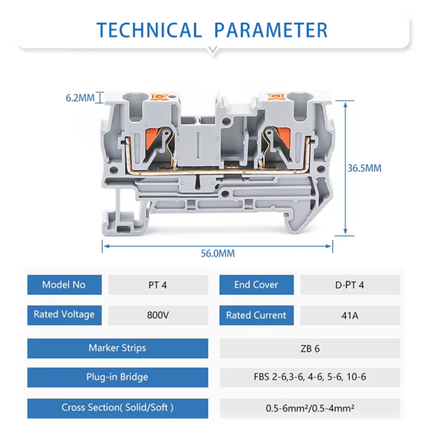 Фото - Прохідна клема PT 4 (1-рівнева)