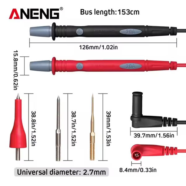 Фото - Щупи для тестера/мультиметра, 150см, 20А/1000V, PVC, позолочені та нікельовані щупи,  модель PT1010, комплект