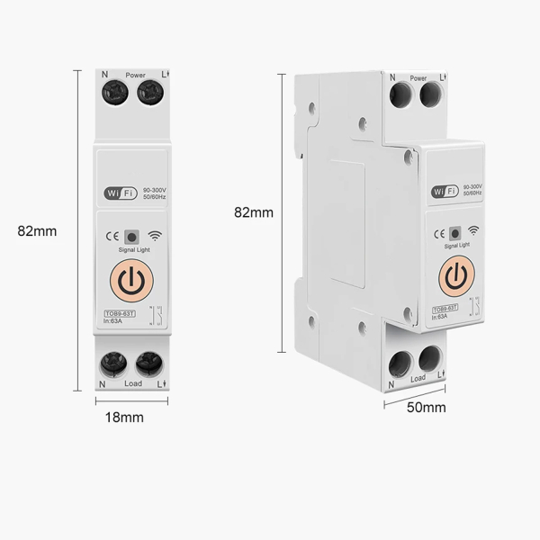 Фото - Размыкатель 63А 220V AC Tuya WiFi на DIN рейку ORANGE