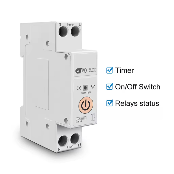 Фото - Размыкатель 63А 220V AC Tuya WiFi на DIN рейку ORANGE