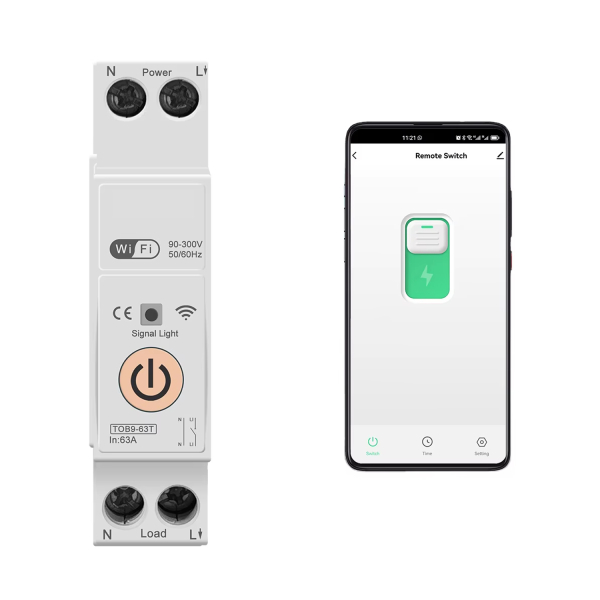 Фото - Размыкатель 63А 220V AC Tuya WiFi на DIN рейку ORANGE