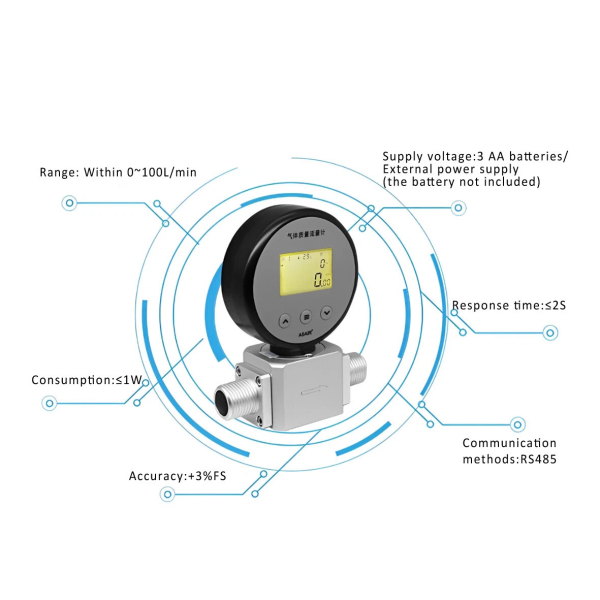 Фото - Лічильник газу масс-термальний AMS2106-DN15 для моніторингу витрати повітря, азоту, кисню, аргону