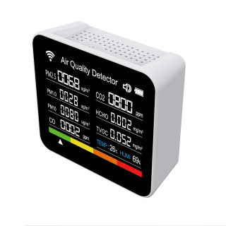 Фото - Монітор якості довкілля ZN-2CO10 білий, CO2, CO, PM2.5, PM1.0, PM10, температура, вологість, час, дата, HCHO, TVOC, WiFi Tuya, історія вимірювань