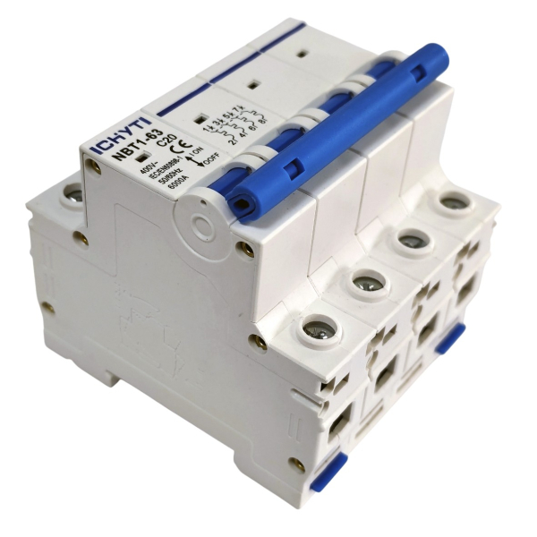 Фото - Автоматичний вимикач 4полюси 20А DIN рейка CHYT NBT1-63