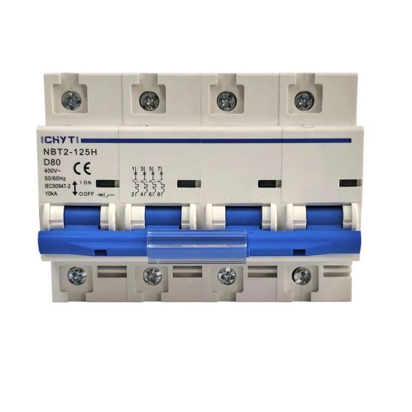 Фото - Автоматичний вимикач 4полюси 80А DIN рейка CHYT NBT2-125H