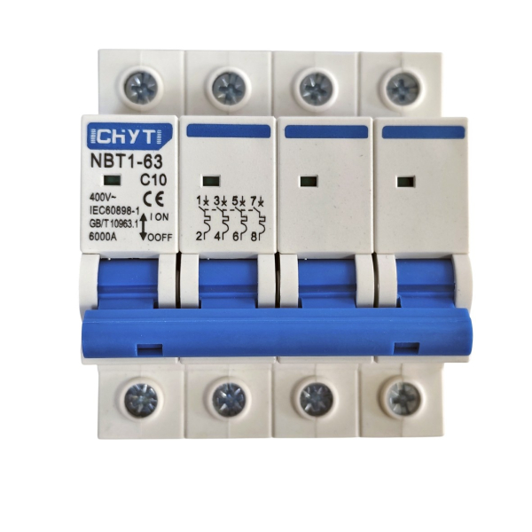 Фото - Автоматичний вимикач 4полюси 10А DIN рейка CHYT NBT1-63