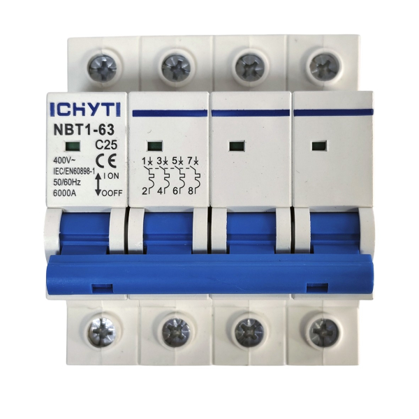 Фото - Автоматичний вимикач 4полюси 25А DIN рейка CHYT NBT1-63