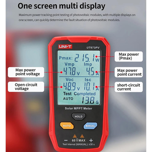 Фото - Цифровий тестер потужності фотоелектричних модулів UNI-T UT673PV