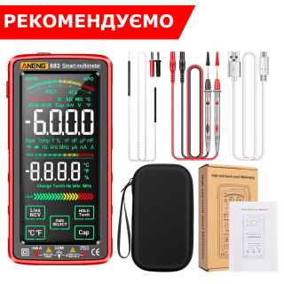 Фото - Мультиметр Aneng 683 750V AC/ 1000V DC Voltage, 10A AC/DC Current, NCV, VA кольоров.дисплей, Smart