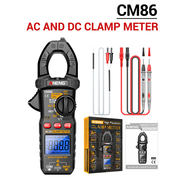 Фото - Струмові (токові) кліщі Aneng CM86 600V AC/DC Voltage, 600A AC/DC Current, NCV, мультиметр, LCD з підсвіткою