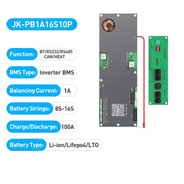 Фото - BMS JIKONG JK-PB1A16S10P (100А номінальний струм, 1А струм балансування)