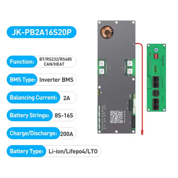 Фото - BMS JIKONG JK-PB2A16S20P (200А номінальний струм, 2А струм балансування)