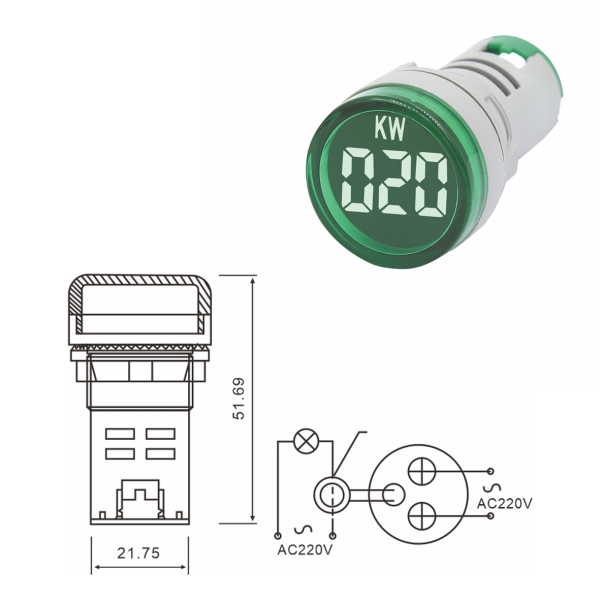 Фото - Індикатор потужності ватметр цифровий AD101-22KW AC220-26KW/AC380-45KW