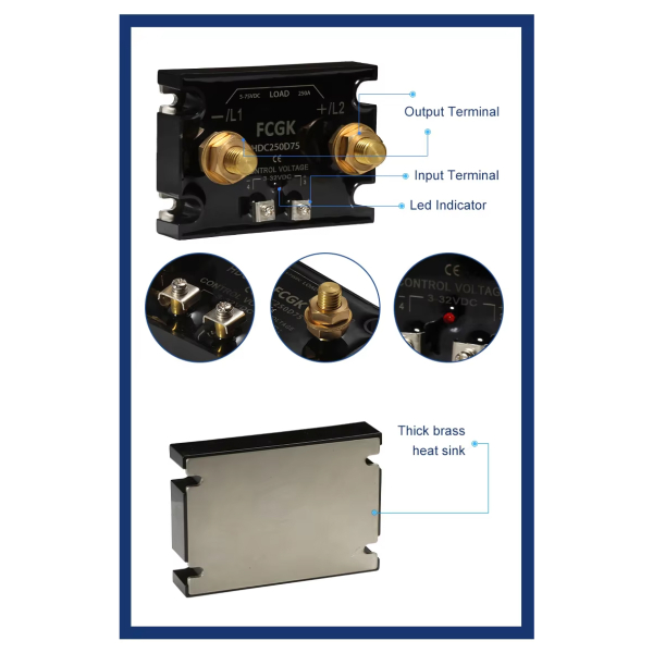 Фото - SSR реле 1фаза HDC1000D75, 1000А, DC-DC