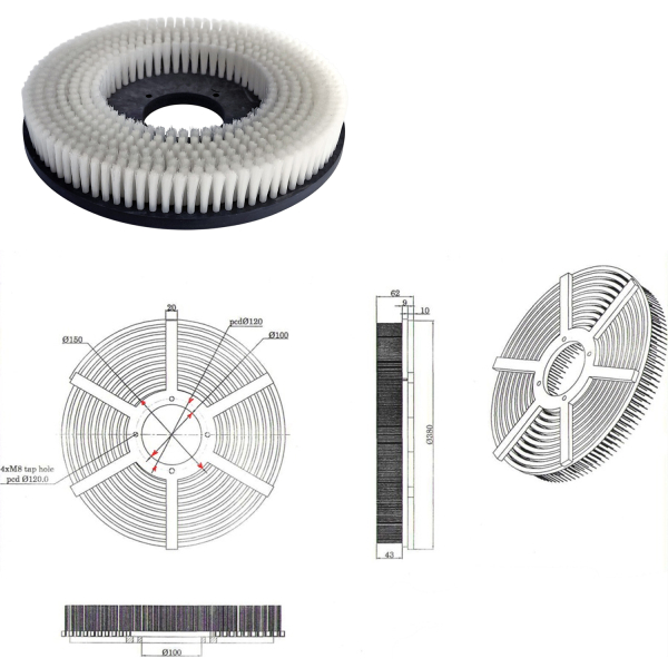 Фото - Щітка діам.380мм кругла щетина нейлон 0,4мм