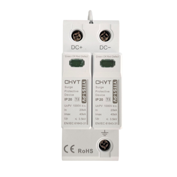 Фото - Обмежувач перенапруги SPD DC 1000V 20~40KA 2полюси CHYT YTTS1-PV