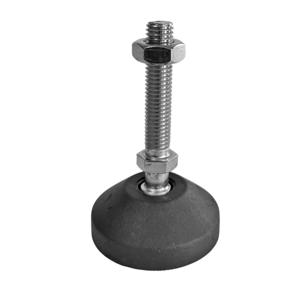 Фото - Опора регульована нейлон. "п'ята" Ø50 стал.оцинк. шток М10*50мм рухома