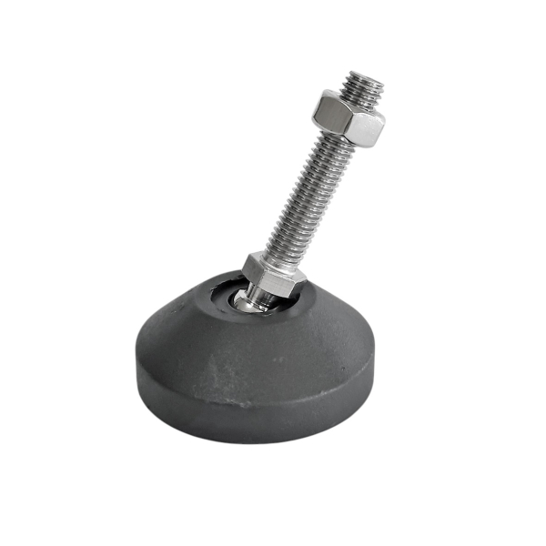 Фото - Опора регульована нейлон. "п'ята" Ø60 стал.оцинк. шток М10*50мм рухома