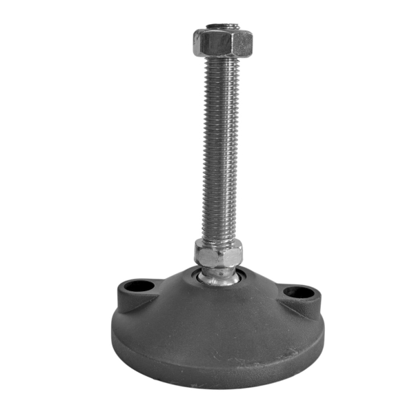 Фото - Опора регульована нейлон. "п'ята" Ø100 нерж. шток М16*100мм рухома