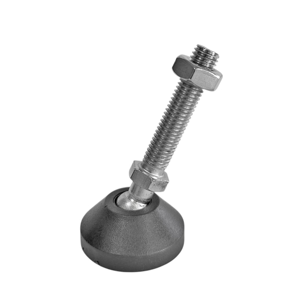 Фото - Опора регульована нейлон. "п'ята" Ø40  стал.оцинк. шток  М10*50мм рухома