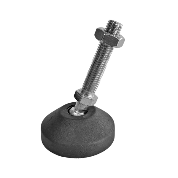 Фото - Опора регульована нейлон. "п'ята" Ø50 стал.оцинк. шток М10*50мм рухома