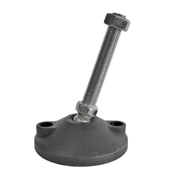 Фото - Опора регульована нейлон. "п'ята" Ø100 нерж. шток М16*100мм рухома