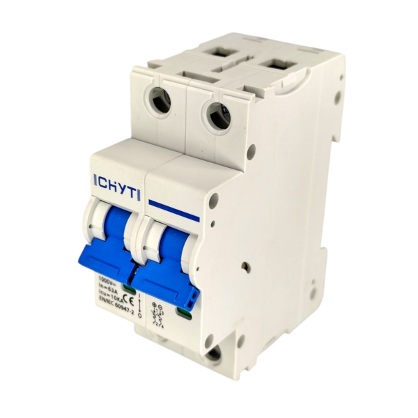 Фото - Автоматичний вимикач DC 1000V 2полюса 63А DIN рейка CHYT NBL7-63