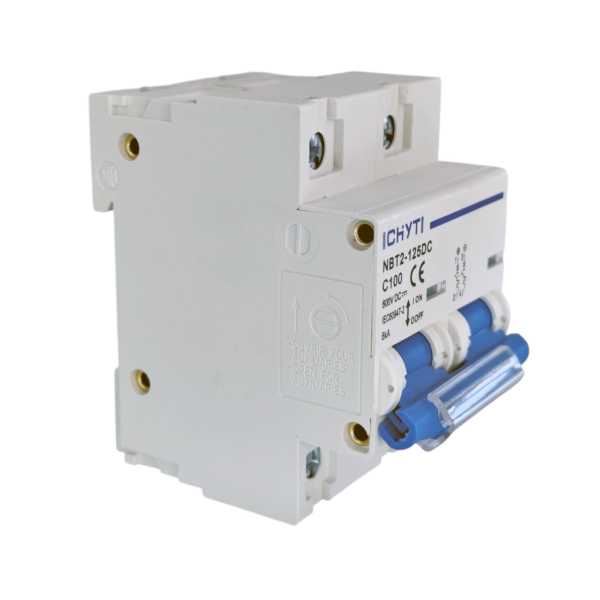 Фото - Автоматичний вимикач DC 600V 2полюса 100А DIN рейка CHYT NBT2-125DC