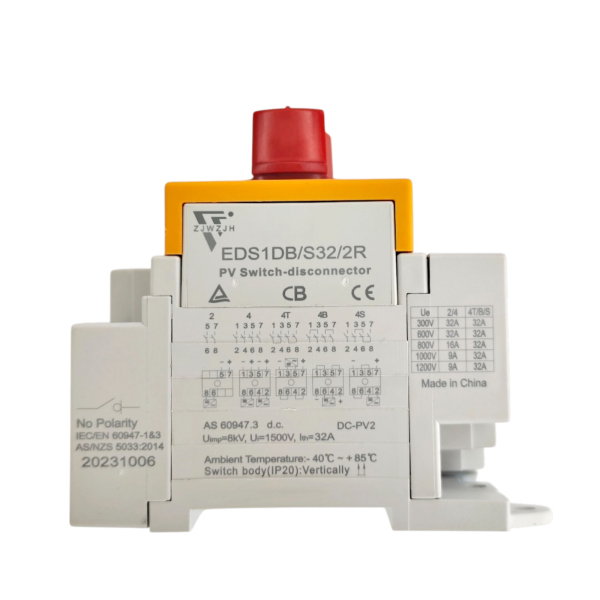 Фото - Роз'єднувач вимикач DC 1000V 2полюса 32А DIN рейка CHYT DS1DB-S32