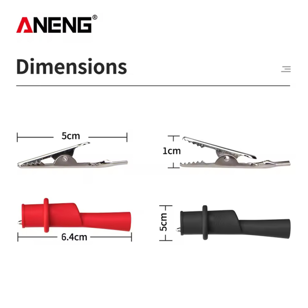 Фото - Затискачі кліпси "крокодил", 10А/1000V, комплект 2шт