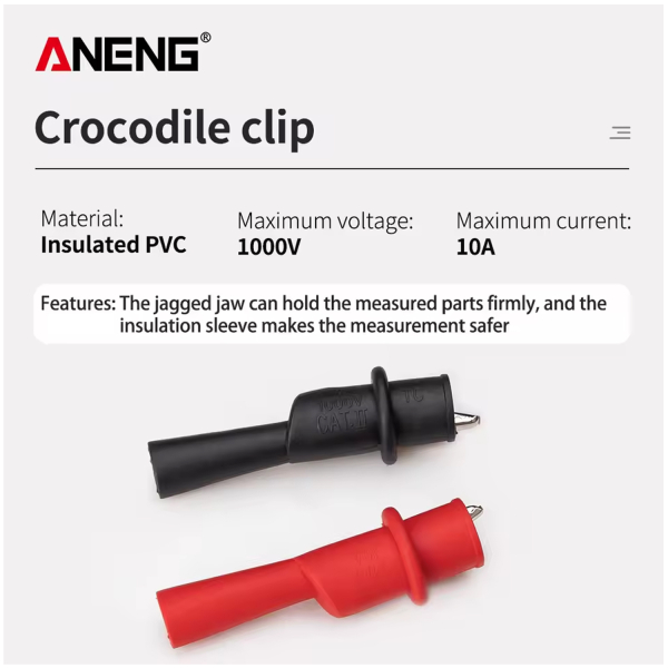 Фото - Затискачі кліпси "крокодил", 10А/1000V, комплект 2шт