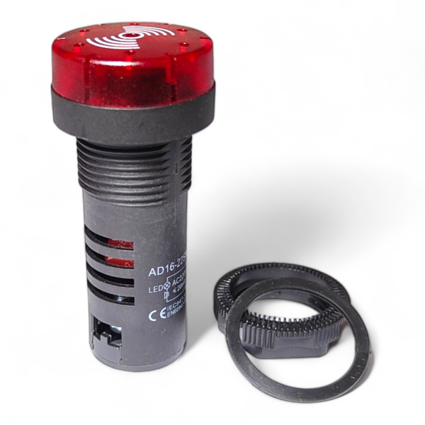Фото - Звуковий індикатор (зумер) AD16-22SM черв. 220VAC